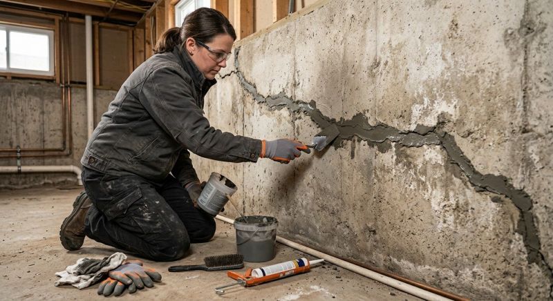 Cracked Basement Floor Repair in Montgomery County, MD