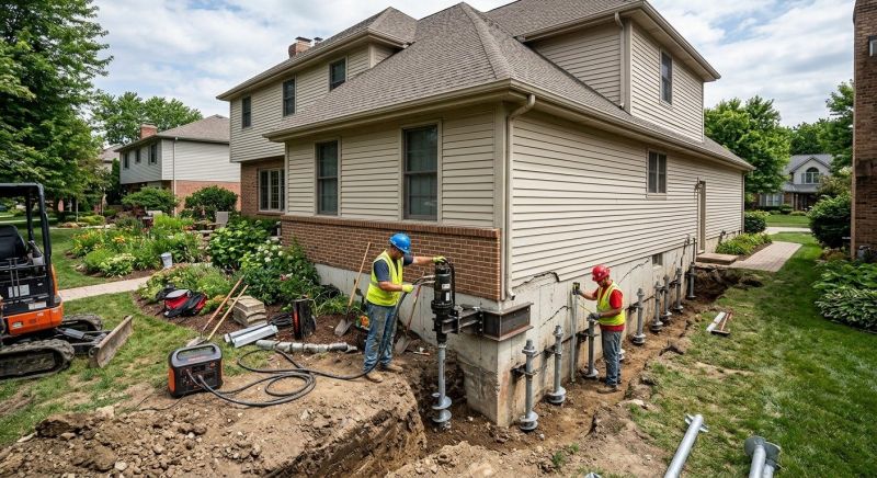 Helical Piers Installation in Montgomery County, MD