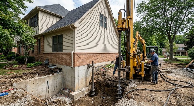 Helical Piers Installation in Montgomery County, MD