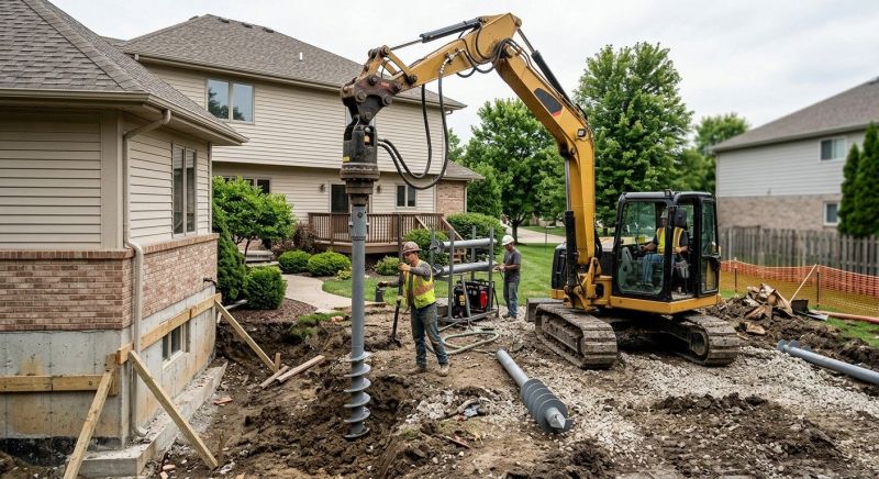 Helical Pile Installation in Montgomery County, MD